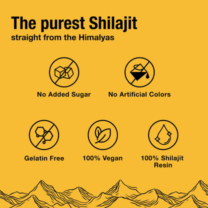 Pure Himalayan Shilajit Gummies Gold | 120 Gummy | Pouch